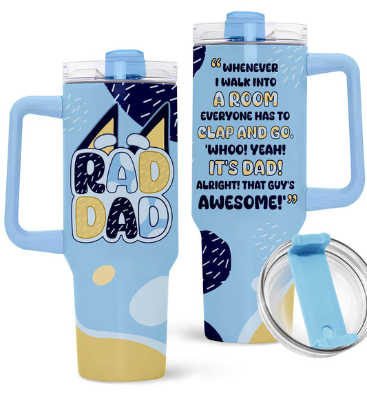 MARSANA Dad Tumbler - Gifts for Dad from Daughter Son - Father Coffee Cup - Gifts for Fathers Day - Gifts for Men - Daddy Mug - Gift for Husband - Its Dad Tumbler 40Oz
