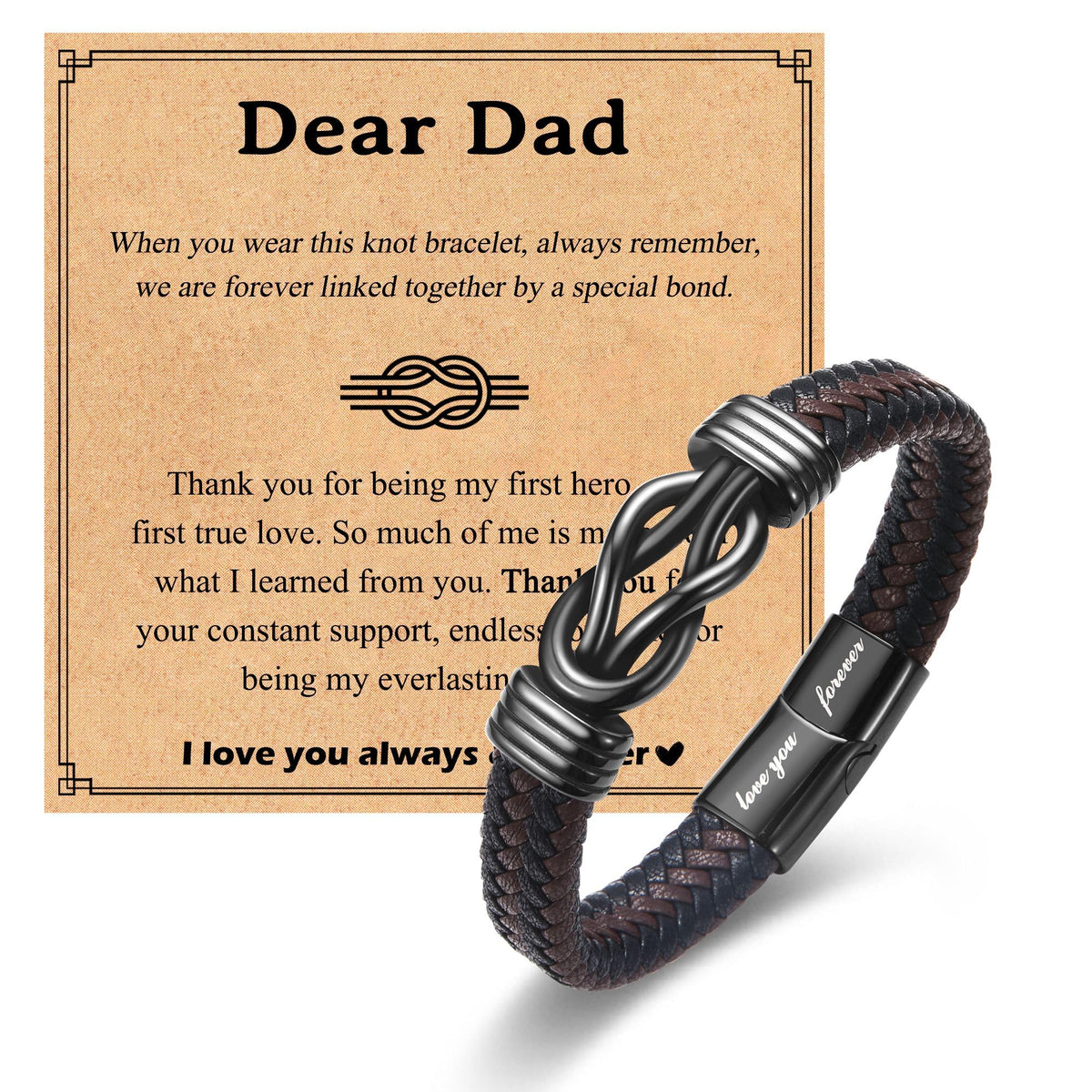 Leyung Dad Gifts for Fathers Day Christmas Birthday Valentines Day for Dad from Daughter Son Best Dad Ever Bracelet Jewelry Presents Stocking Stuffers for Men