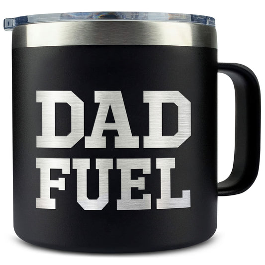 Hyturtle Dad Fuel Coffee Black Mug/Tumbler 14oz Gift For Dad Gifts For Dad From Daughter Son Kids - Fathers Day - Birthday Gift Ideas For Daddy - Christmas Gifts For Father Men
