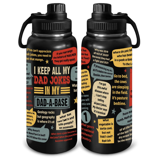 DOTAOKACI Dad Gifts - Valentine Gift for Dad Jokes - Dad Joke - Dad Gifts From Son Daughter - Dad Jokes Stainless Steel Insulated Bottle - Fathers Day Birthday Gifts For Daddy Papa Grandpa