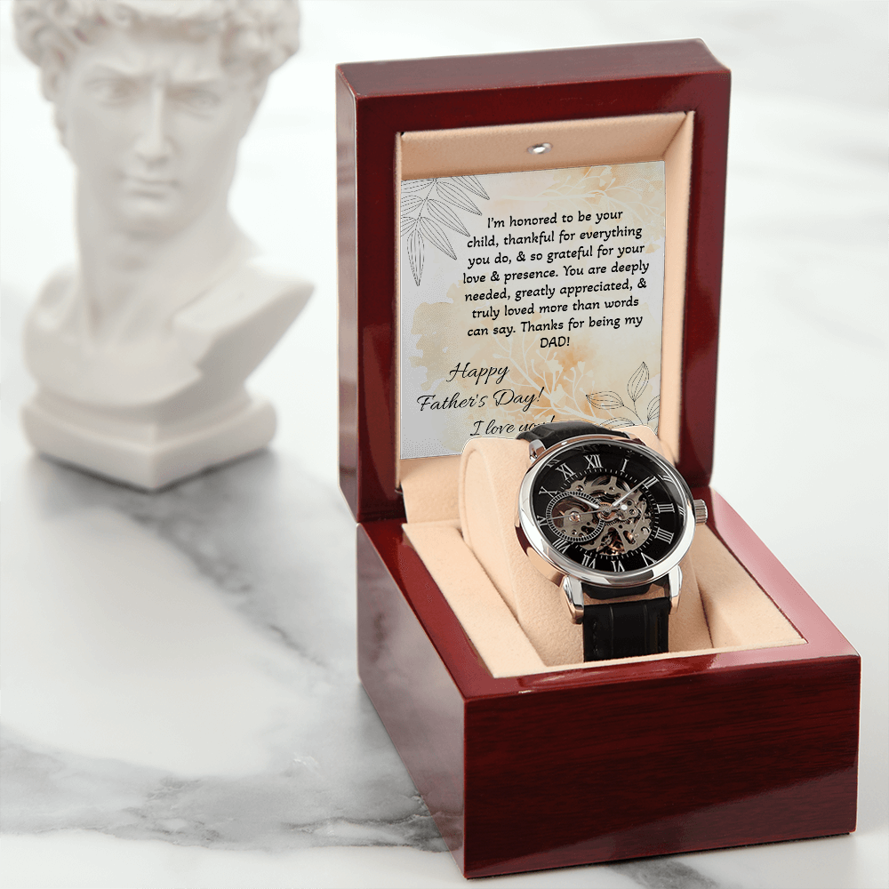 Dad, Time Looks Good on You Men's Openwork Watch