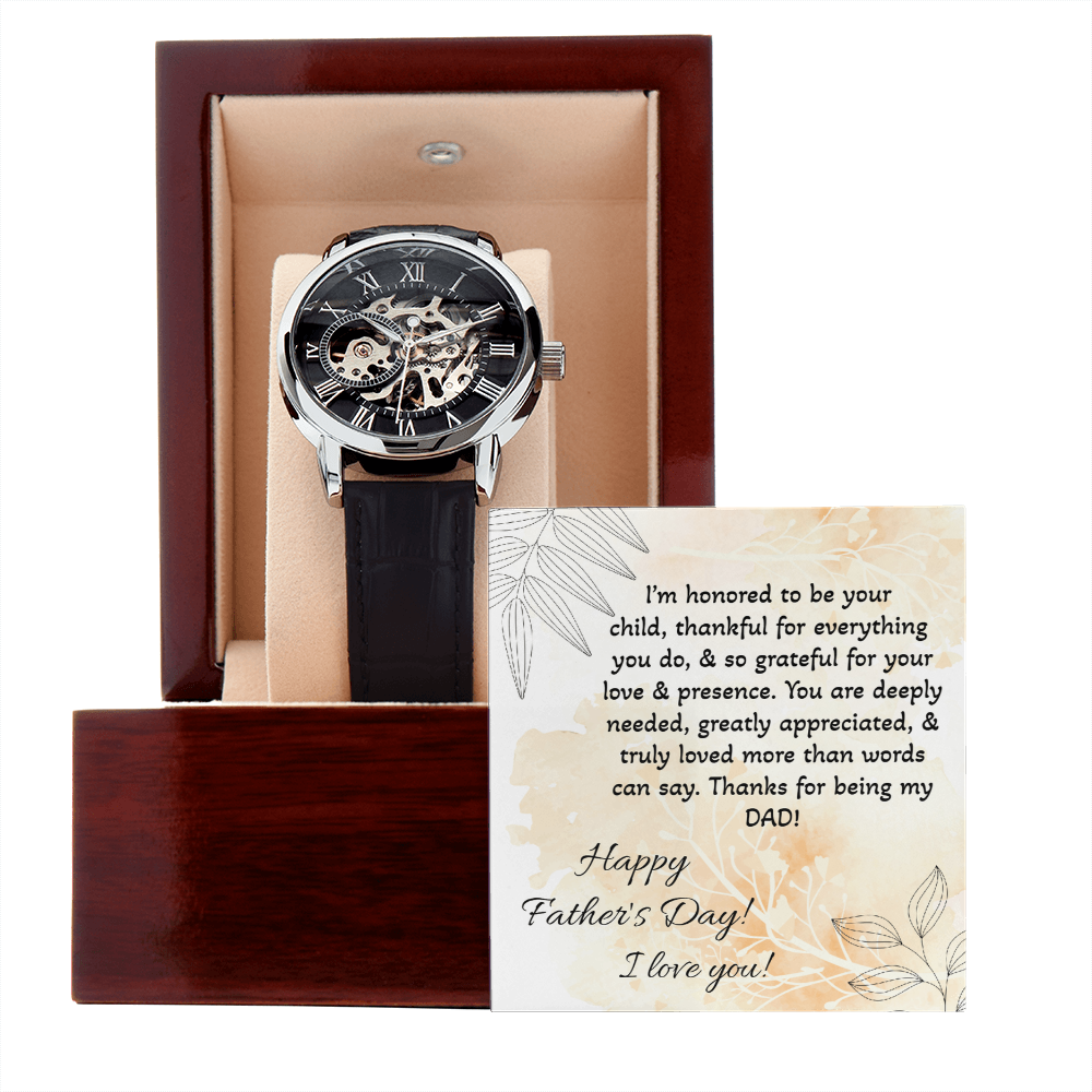 Dad, Time Looks Good on You Men's Openwork Watch