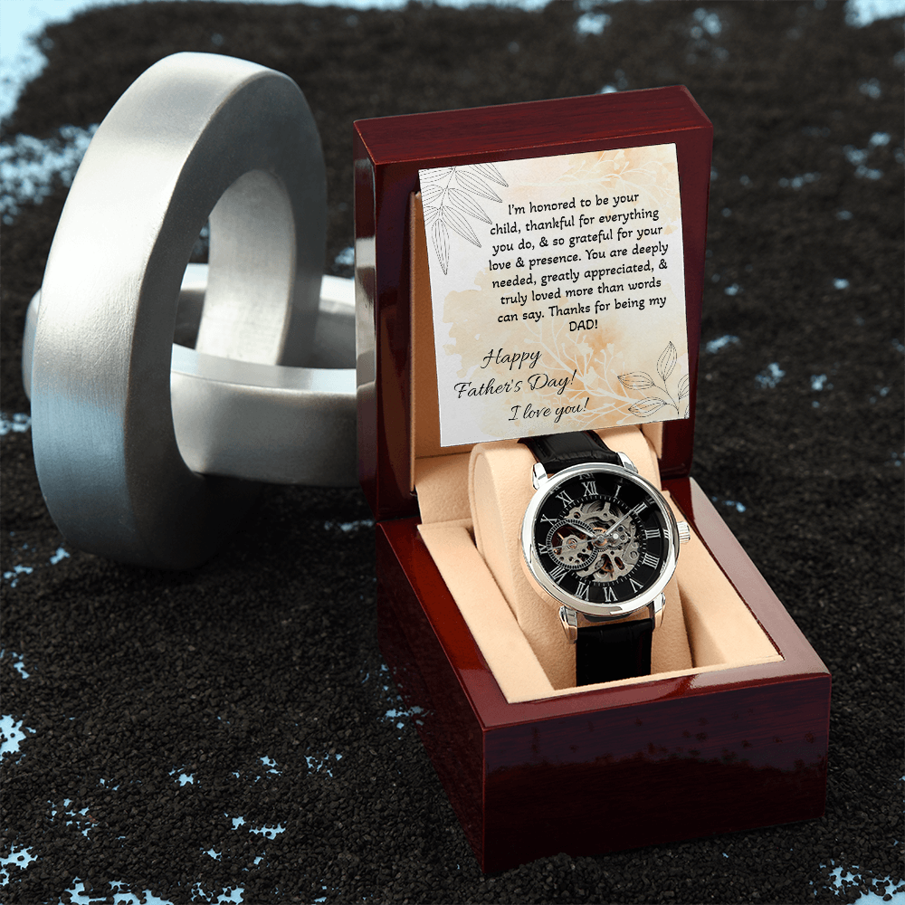 Dad, Time Looks Good on You Men's Openwork Watch