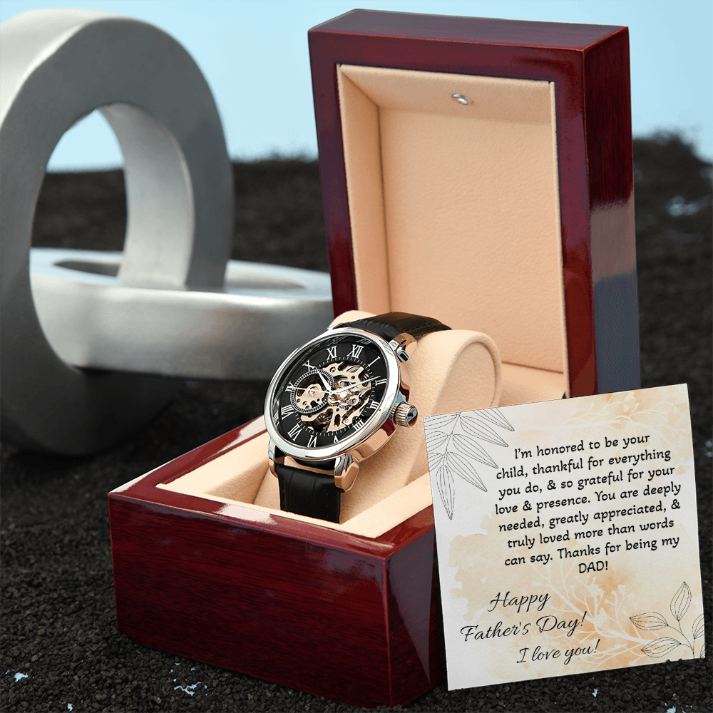 Dad, Time Looks Good on You Men's Openwork Watch