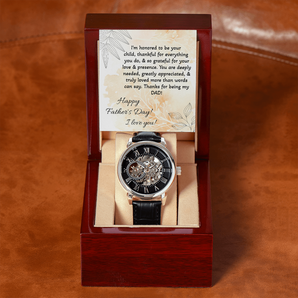 Dad, Time Looks Good on You Men's Openwork Watch