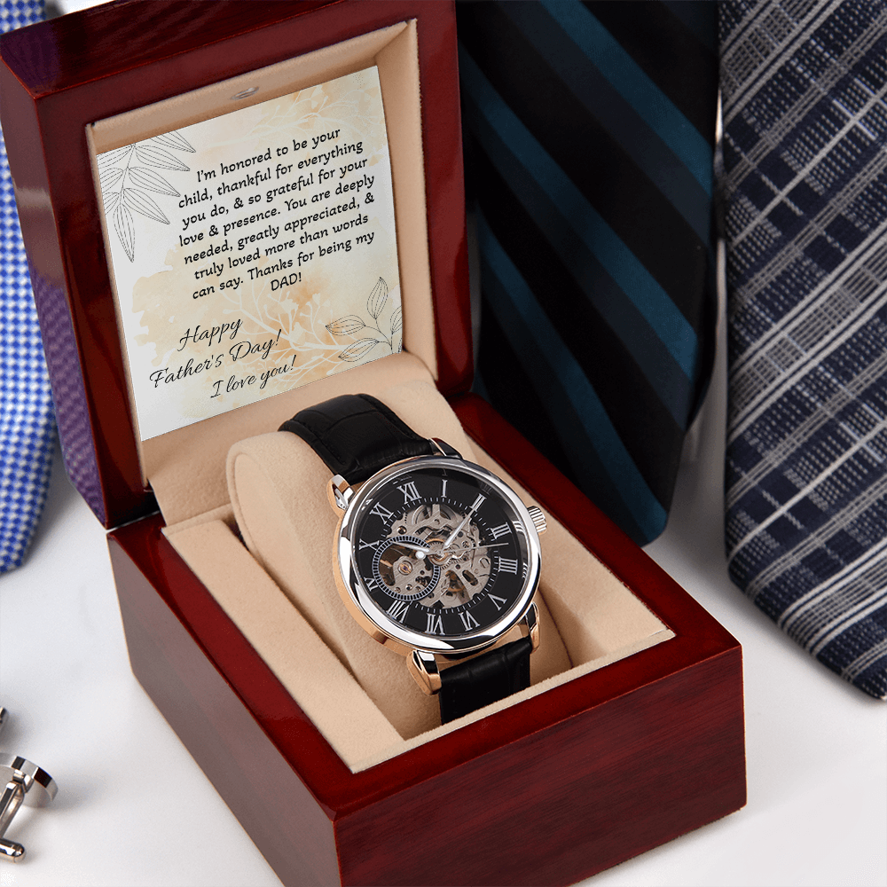 Dad, Time Looks Good on You Men's Openwork Watch