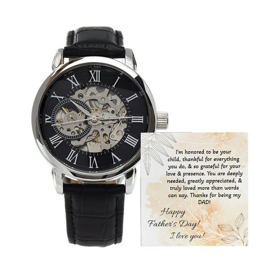Dad, Time Looks Good on You Men's Openwork Watch