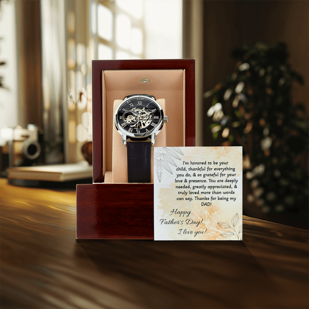 Dad, Time Looks Good on You Men's Openwork Watch