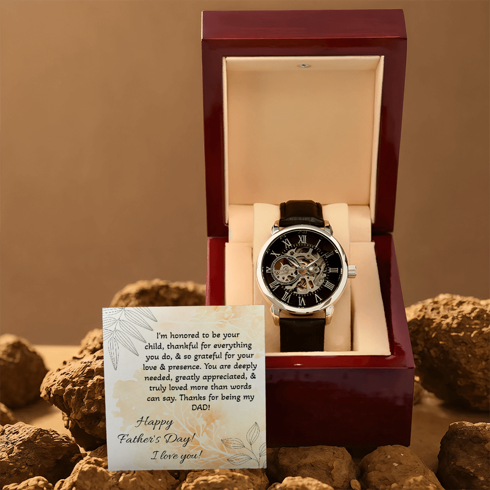 Dad, Time Looks Good on You Men's Openwork Watch
