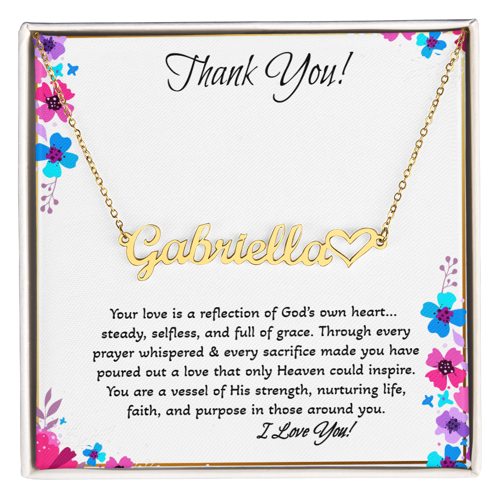 Personalized Heart Name Necklace – Faith-Based Gift for Mom | “Your Love Reflects God's Heart”