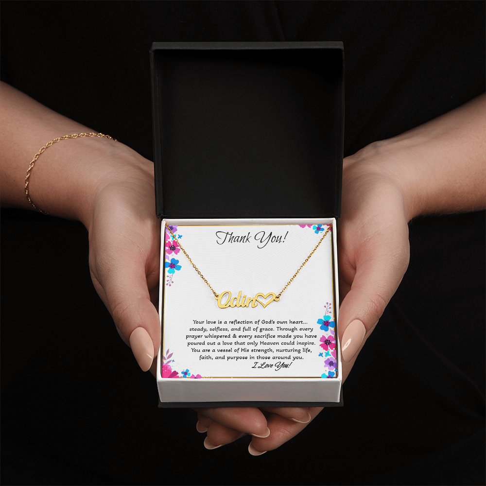 Personalized Heart Name Necklace – Faith-Based Gift for Mom | “Your Love Reflects God's Heart”