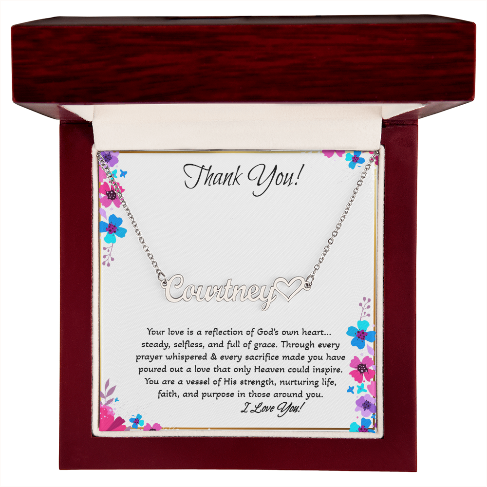Personalized Heart Name Necklace – Faith-Based Gift for Mom | “Your Love Reflects God's Heart”