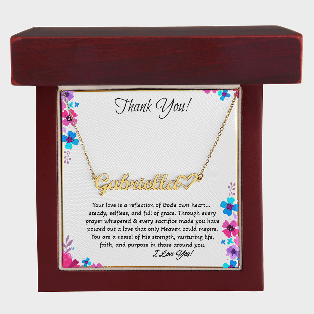 Personalized Heart Name Necklace – Faith-Based Gift for Mom | “Your Love Reflects God's Heart”