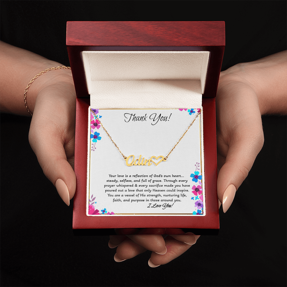 Personalized Heart Name Necklace – Faith-Based Gift for Mom | “Your Love Reflects God's Heart”